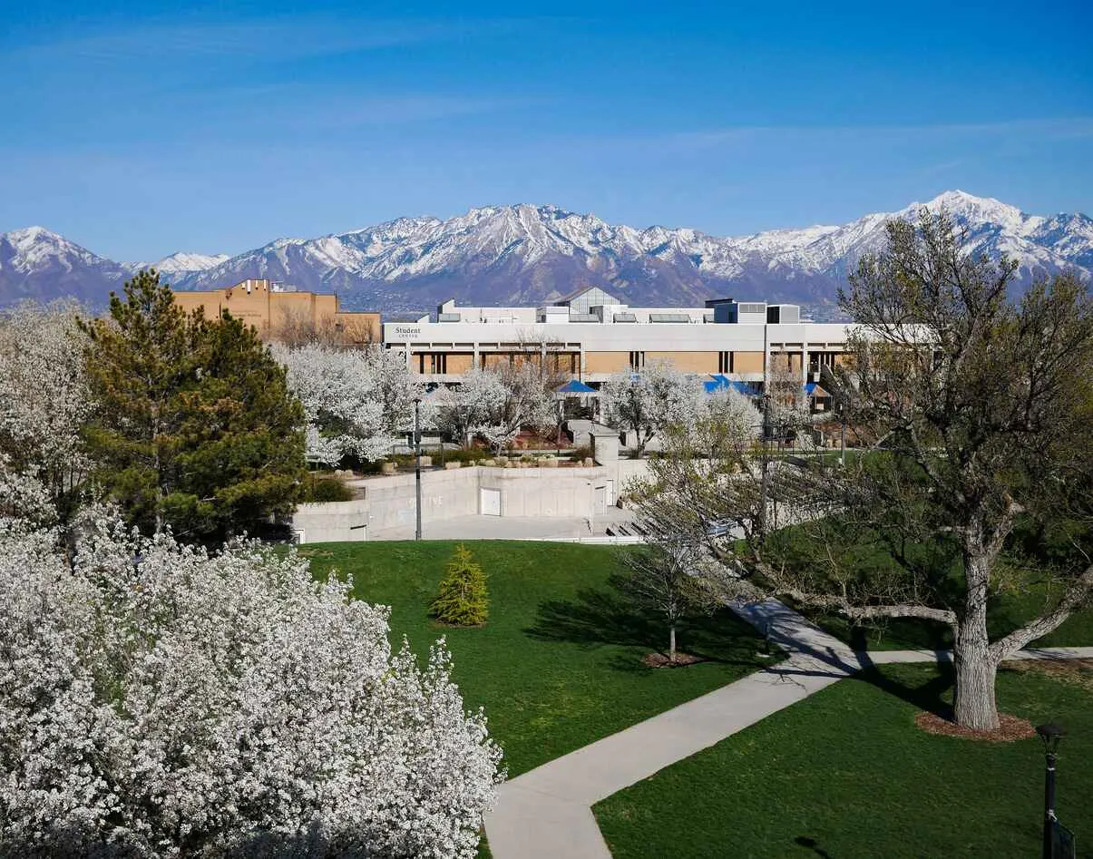 Salt Lake Community College campus with mountain backdrop and modern facilities