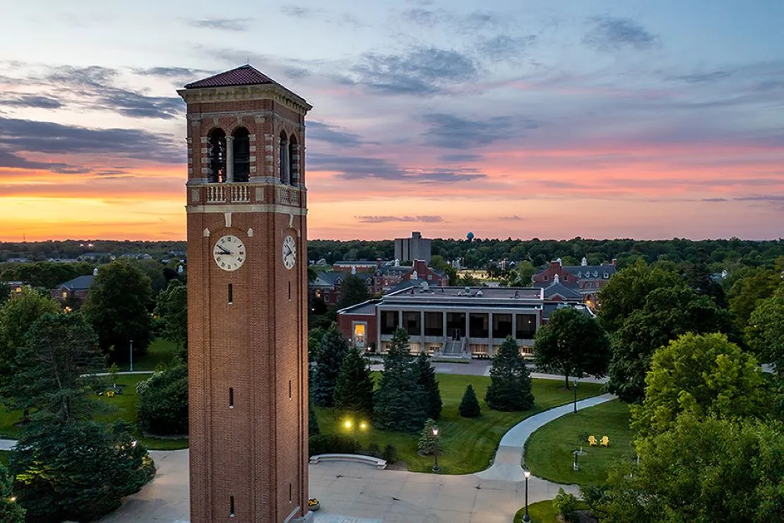 Indian Hills Community College campus in Ottumwa, Iowa with soccer complex